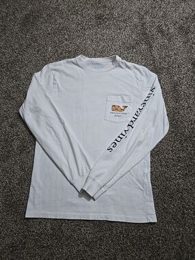 Vineyard Vines Georgia White Long-Sleeve Pocket Tee XS